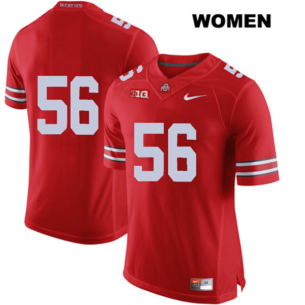 Ohio State Buckeyes Women's Aaron Cox #56 Red Authentic Nike No Name College NCAA Stitched Football Jersey LE19U23FZ